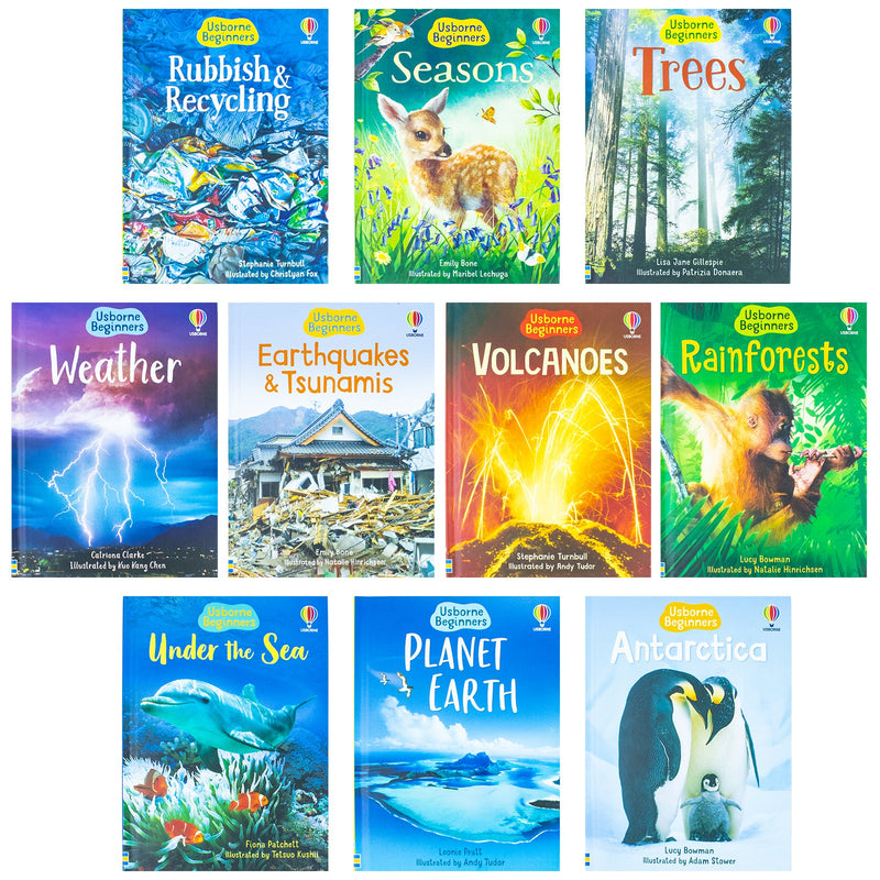 Usborne Beginners Our World Series 10 Books Collection Box Set (Planet Earth, Weather, Trees, Under the Sea, Volcanoes)