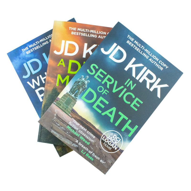 DCI Logan Crime Thrillers 17-19 3 Books Collection Set by JD Kirk (In Service of Death, Where the Pieces Lie, A Dead Man Walking)