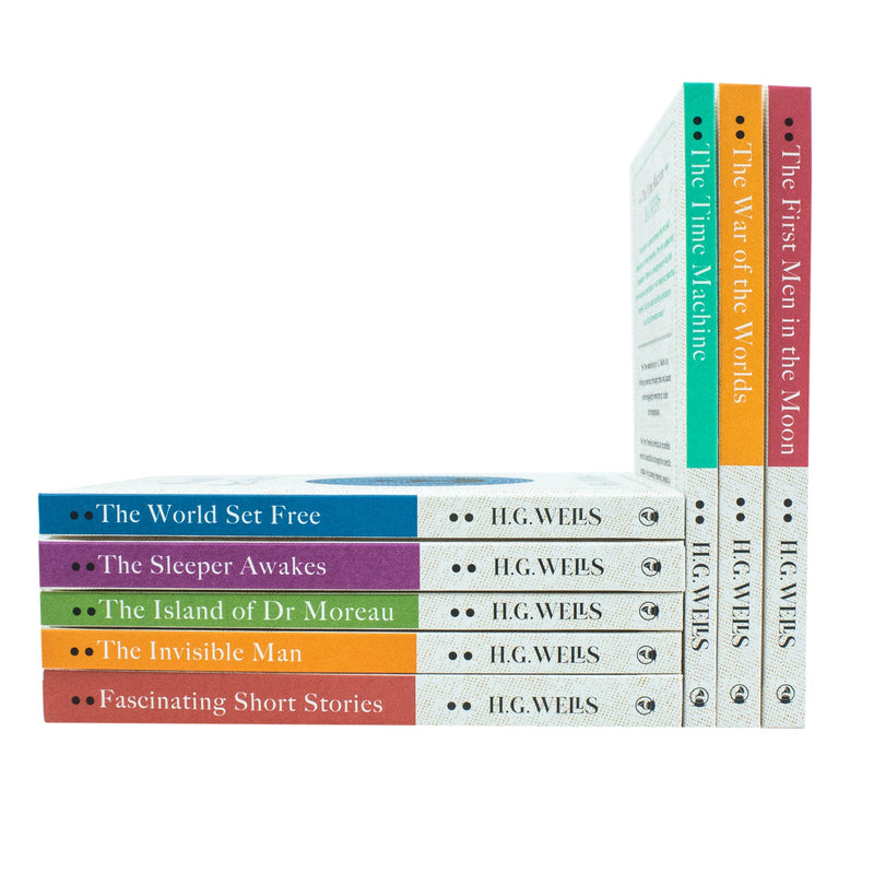 The Complete H. G Wells 8 Books Hardback Collection Set: (The First Men on the Moon, The Island of Dr Moreau, The Invisible Man, The War of the Worlds and Other Short Stories)