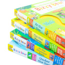 Bizzy Bear Find & Follow Series 4 Books Set (At The Zoo, On The Farm, At The Dinosaur Park, Under The Sea)