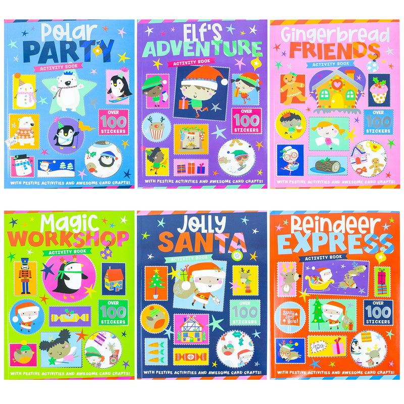 Children Christmas Activity Book Collection 6 Books Set