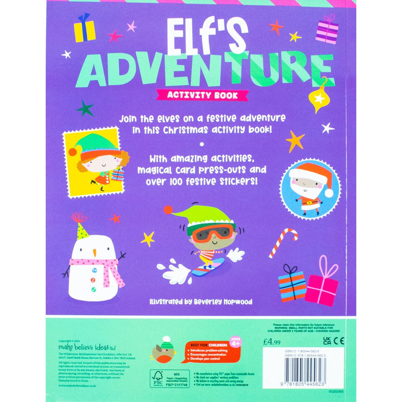 Children Christmas Activity Book Collection 6 Books Set (Reindeer Express Christmas, Jolly Santa Christmas, Polar Party Christmas, Gingerbread Friends Christmas, Elf Adventure Christmas, Magic Workshop Christmas)