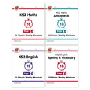 CGP KS2 Year 6 10-Minute Weekly Workout Bundle – Ages 10-11 (Maths, English, Arithmetic, Spelling and Vocabulary)