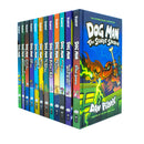 Dog Man Series 1-12 Books Collection Set By Dav Pilkey (Dog Man, Unleashed, Tale Of Two Kitties, Dog Man and Cat Kid, Lord of The Fleas, Brawl of The Wild, For Whom The Ball Rolls, Fetch-22 &amp; More)