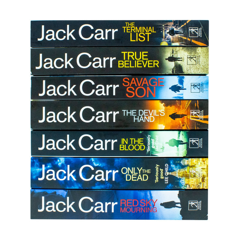 James Reece Series 7 Books Collection Set By Jack Carr (The Terminal List, True Believer, Savage Son, The Devil's Hand, In the Blood, Only the Dead and Red Sky Mourning)