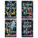 Fate and Flame Series Collection 4 Books Set By K.A. Tucker (A Fate of Wrath and Flame, A Curse of Blood and Stone, A Queen of Thieves and Chaos and A Dawn of Gods and Fury)