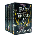 Fate and Flame Series Collection 4 Books Set By K.A. Tucker (A Fate of Wrath and Flame, A Curse of Blood and Stone, A Queen of Thieves and Chaos and A Dawn of Gods and Fury)