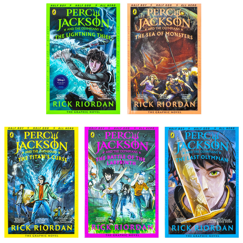 Percy Jackson Graphic Novels 1-5 Books Collection Set