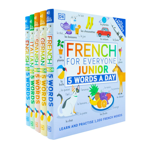 5 Words a Day series 5 Books Collection Set By DK (French, Italian, German, Spanish, English)