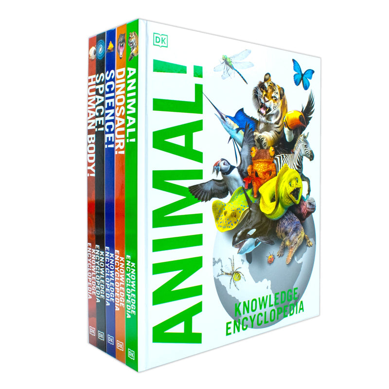 Knowledge Encyclopedias Collection 5 Books Set By DK (Human Body, Science, Space, Animal and Dinosaur)