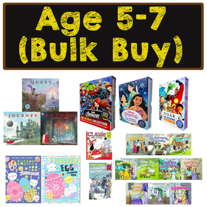 (Age 5-7 Book Bundle Bulk Buy) Pixar, Marvel The Avengers, Disney Princess, Christmas Books (41 Childrens Books Collection Set)