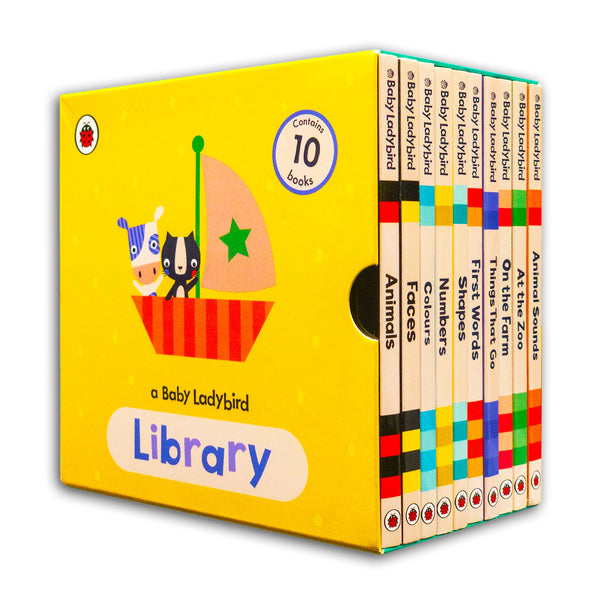 Baby Ladybird Library 10 Books Collection Set (Animals, Faces, Colours, Numbers, Shapes, First Words, Things That Go, On the Farm, At the Zoo &amp;amp;amp;amp;amp; MORE)