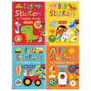 Big Stickers for Toddler Hands (Set of 4 Activity Books) (Animals, Dinosaurs, First Words, Things That Go)