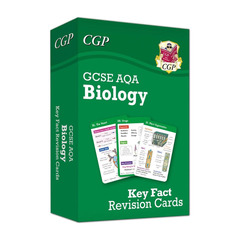 GCSE Biology AQA Key Fact Revision Cards Set of 3 (Biology, Chemistry, Physics)