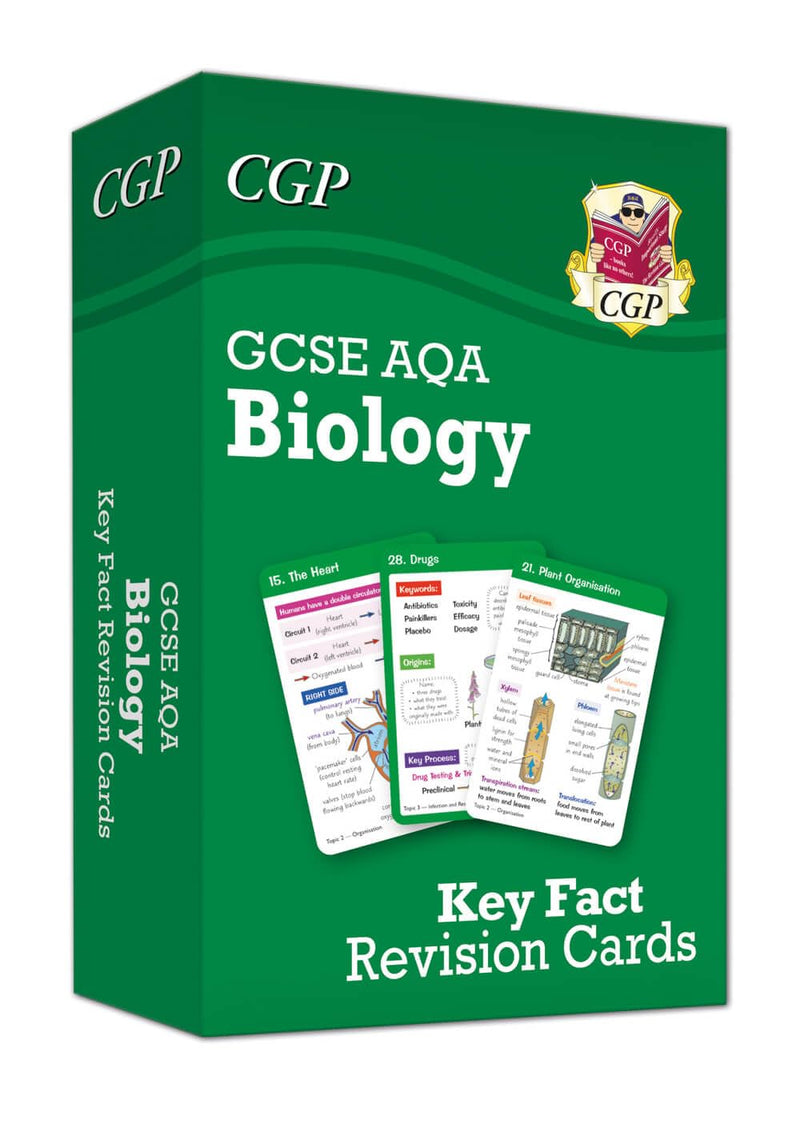 GCSE Biology AQA Key Fact Revision Cards Set of 3 (Biology, Chemistry, Physics)