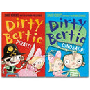 Dirty Bertie 2 Books Collection Set (Dinosaur, Pirate)