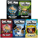 Dog Man Series 1-5 Books Collection Set By Dav Pilkey (Dog Man, Unleashed, A Tale of Two Kitties, Dog Man and Cat Kid, Lord of the Fleas)