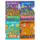 David Walliams Collection 4 Books Set (The Worlds Worst Teachers, The Worlds Worst Parents, The Worlds Worst Pets, The Worlds Worst Monsters)