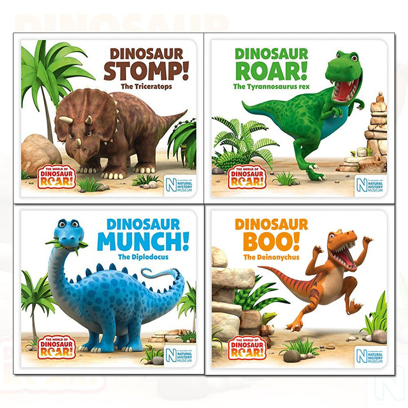 The World of Dinosaur Roar Series Books 1 - 4 Collection Set (Dinosaur Roar, Dinosaur Boo, Dinosaur Munch, Dinosaur Stomp)