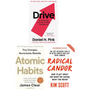 Drive, Radical Candor & Atomic Habits 3 Book Set – Productivity, Leadership & Habit Building Bestseller Collection
