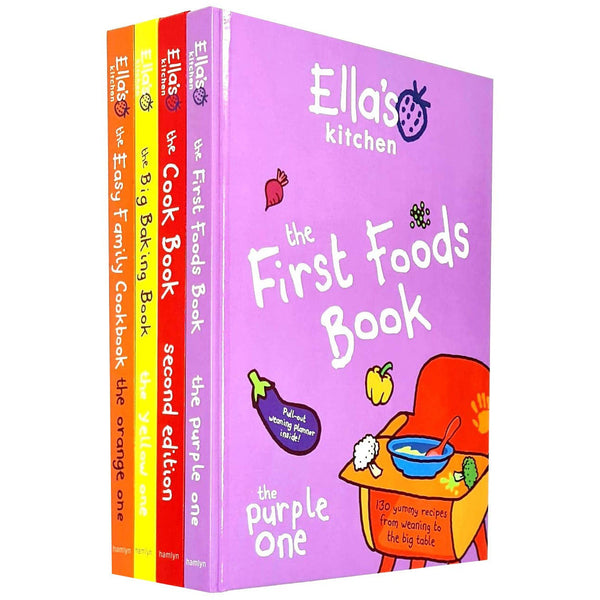 Ellas Kitchen Collection 4 Books Set (The Big Baking Book, The Easy Family Cookbook, The First Foods Book, The Cookbook The Red One)