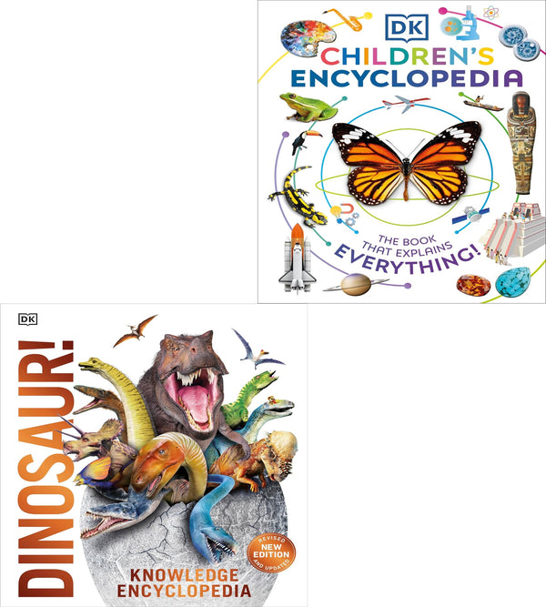 DK Childrens Encyclopedia, Knowledge Encyclopedia Dinosaur 2 Books Collection Set