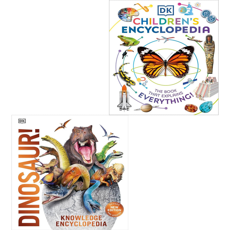 DK Childrens Encyclopedia, Knowledge Encyclopedia Dinosaur 2 Books Collection Set