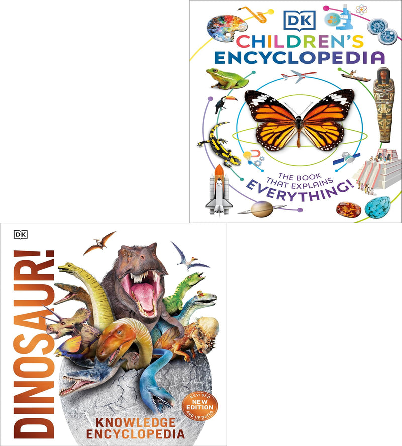 DK Childrens Encyclopedia, Knowledge Encyclopedia Dinosaur 2 Books Collection Set
