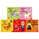Felt Flaps and a Mirror 5 Books Set By Ingela P Arrhenius (Mr King, Mr Unicorn, Mrs Hen, Mrs Witch, Mrs Zebra)