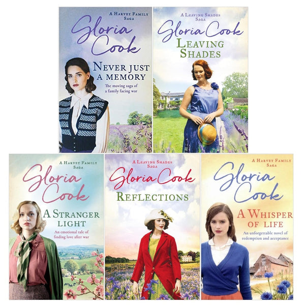 Gloria Cook 5 Books Collection Set (Leaving Shades, Reflections, Never Just a Memory, A Stranger Light, A Whisper of Life)
