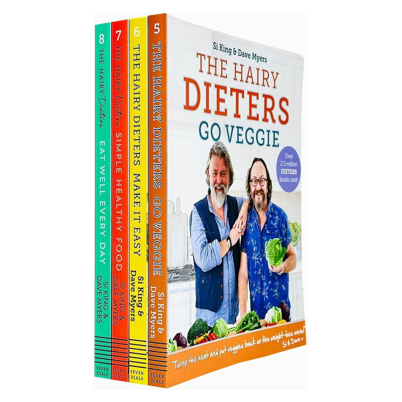 The Hairy Dieters Book 5-8 Collection 4 Books Set By Hairy Bikers (Hairy Dieters Go Veggie,Hairy Dieters Make It Easy, Hairy Dieters' Simple Healthy Food & Hairy Dieters’ Eat Well Every Day)