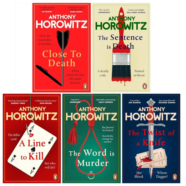 Hawthorne and Horowitz Mysteries Series 5 Books Collection Set (The Word Is Murder, The Sentence is Death, A Line to Kill, The Twist of a Knife, Close To Death)