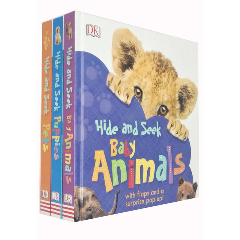 Hide and Seek 3 Books Collection Set (Pets, Baby Animals &amp; Puppies)