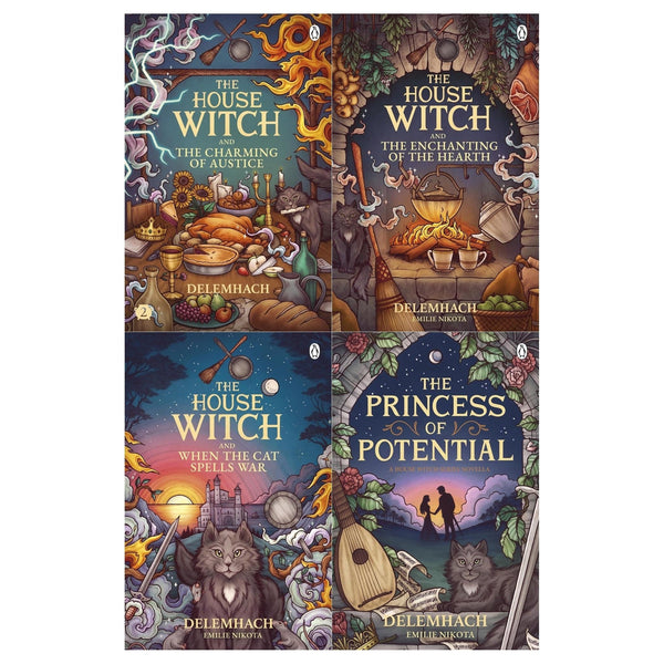 The House Witch Series 4 Books Collection Set by Emilie Nikota (Enchanting of the Hearth, Charming of Austice, When the Cat Spells War, Princess of Potential)