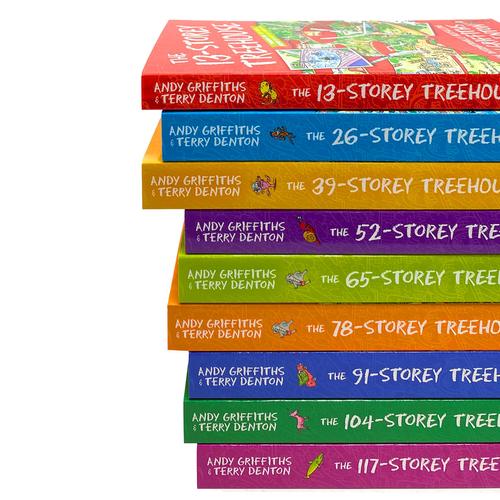 Andy Griffiths Treehouse Collection 9 Books Set - 13 Storey 26 Storey 39 Storey 52 Storey 65 Store..