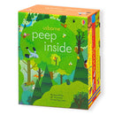 Usborne Peep Inside Lift-the-Flap Series 3 Books Collection Box Set (Space, The Forest & Bug Homes)