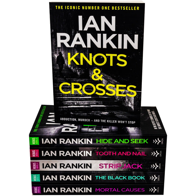 Ian Rankin Inspector Rebus Series Collection 6 Books Set Knots & Crosses, Hide & Seek, Tooth & Nail, Strip Jack, The Black Book, Mortal Causes