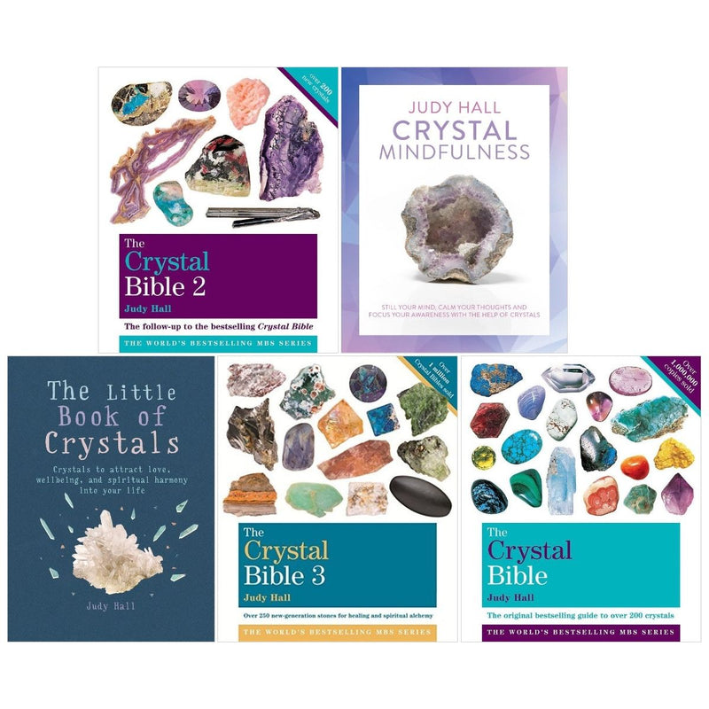 Judy Hall 5 Books Collection Set (Crystal Bible 1-3, Crystal Mindfulness, The Little Book of Crystals)