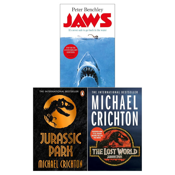 Jurassic Park, The Lost World and Jaws 3 Books Collection Set