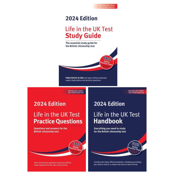 Life In The UK 2024 The British Citizenship Test 3 Books Collection Set - Practice Questions, Study Guide, Handbook