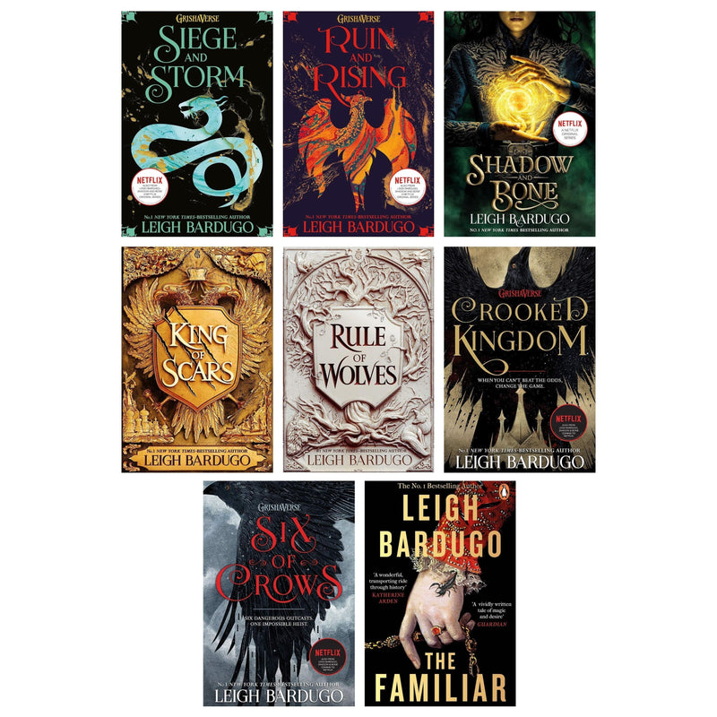 Leigh Bardugo 8 Books Collection Set (The Familiar, Shadow And Bone series, King of Scars duology, Six of Crows series)