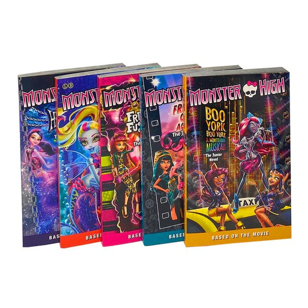 Monster High Junior Novel Collection 5 Books Set Boo York, Boo York Haunted Freaky Fusion Frights Camera Action Great Scarrier Reef