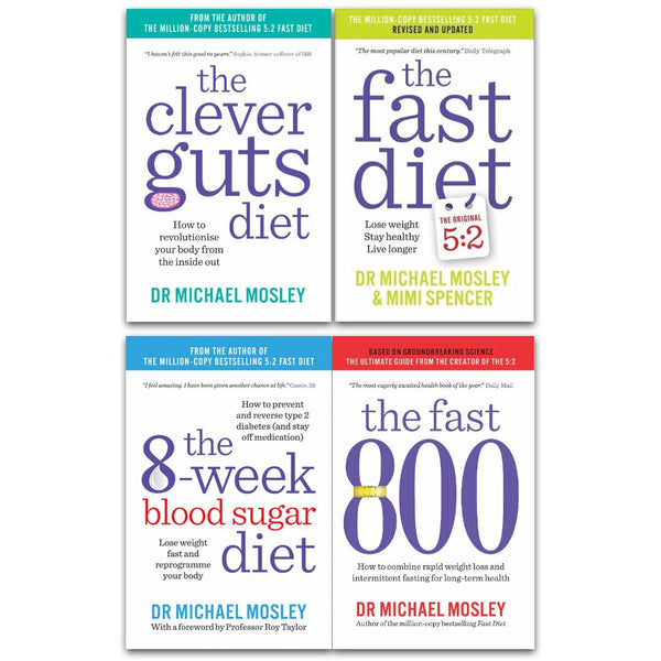 Fast Diet, 8-Week Blood Sugar Diet, Clever Guts Diet, Fast 800 4 Books Collection Set