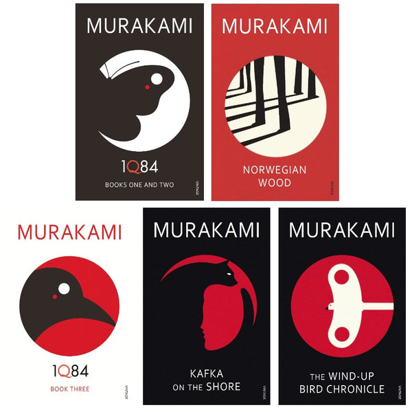 Haruki Murakami 5 Books Collection Set (1Q84: Books 1 and 2, 1Q84: Book 3, Kafka on the Shore, The Wind-Up Bird Chronicle, Norwegian Wood)