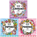 My Little Cosy Life 3 Books Collection Set (Cuties, Foodies, Lovelies) | Cute Kawaii Colouring Book for Teens and Adults Featuring Adorable Animals, Purmaids and Cosy Scenes