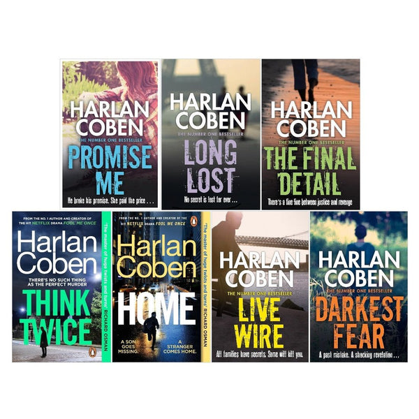 Harlan Coben Myron Bolitar Series Collection 7 Books Set (Books 6-12) The Final Detail, Darkest Fear, Promise Me, Long Lost, Live Wire, Home, Think Twice
