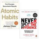 Never Split the Difference and Atomic Habits 2 Books Collection Set