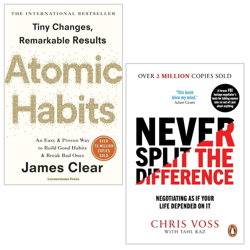 Never Split the Difference and Atomic Habits 2 Books Collection Set