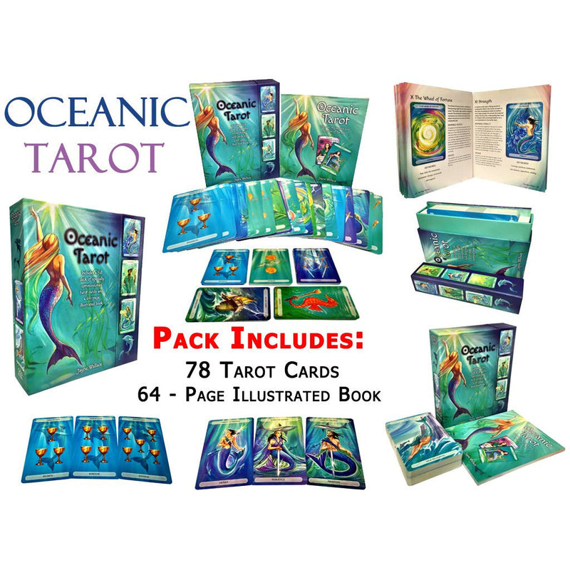 Oceanic Tarot Deck Cards Collection Box Gift Set Mind Body Spirit Mermen Mermaid