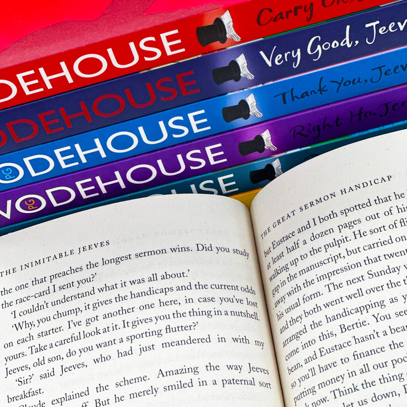 Jeeves and Wooster Series by P.G. Wodehouse Collection 7 Books Set (The Inimitable Jeeves, Carry On Jeeves, Very Good Jeeves, Thank You Jeeves, Right Ho Jeeves, Ring for Jeeves, Jeeves and the Feudal Spirit)
